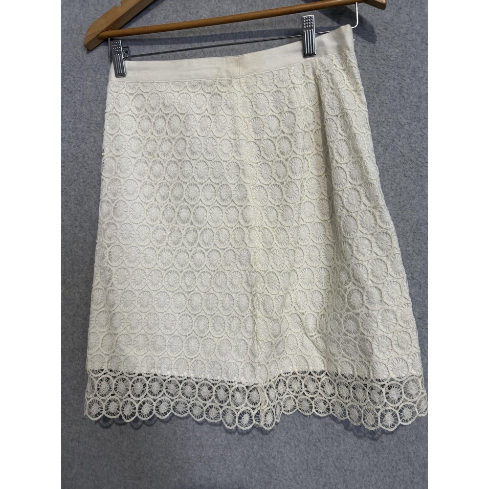 Ann Taylor LOFT Skirt Womens‎ XS 0 White Lace A-Line Knee Length Lined Summer